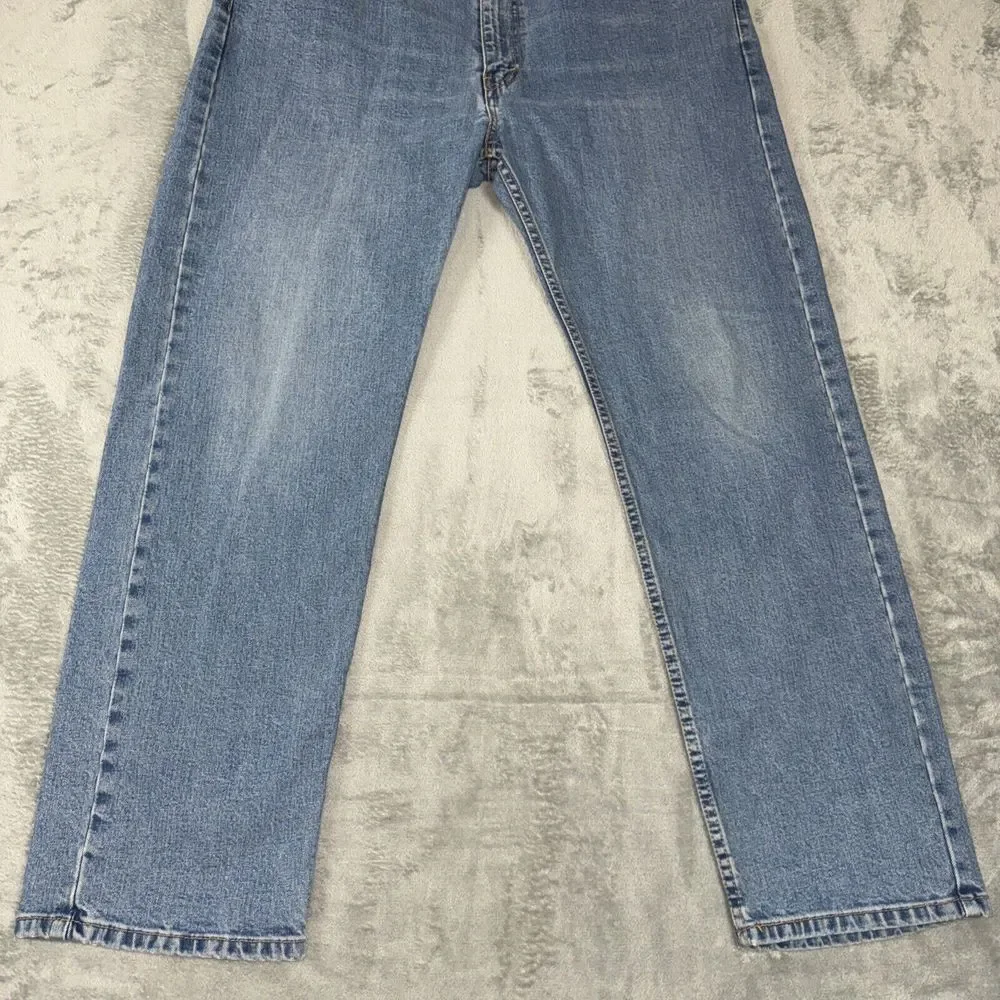 Levis Red Tab 505 Regular Straight‎ Mens 42X32 Medium Stone Wash 100% Cotton